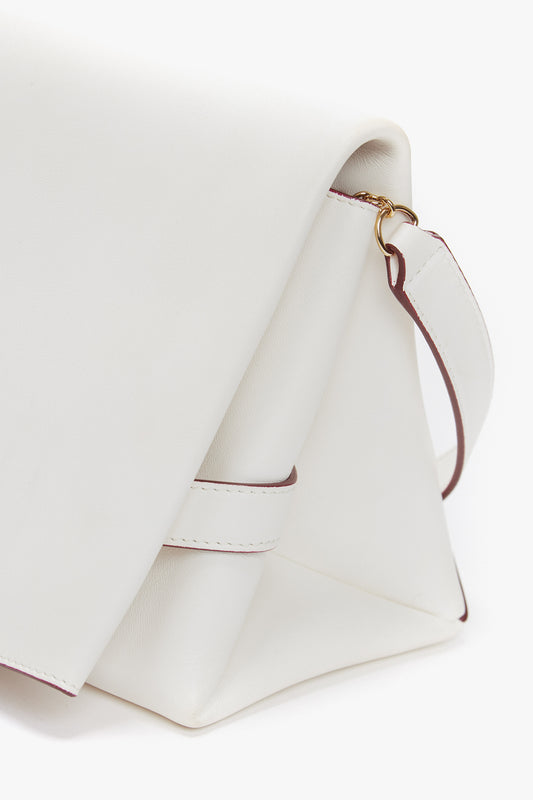 Mini Chain Pouch In White Leather