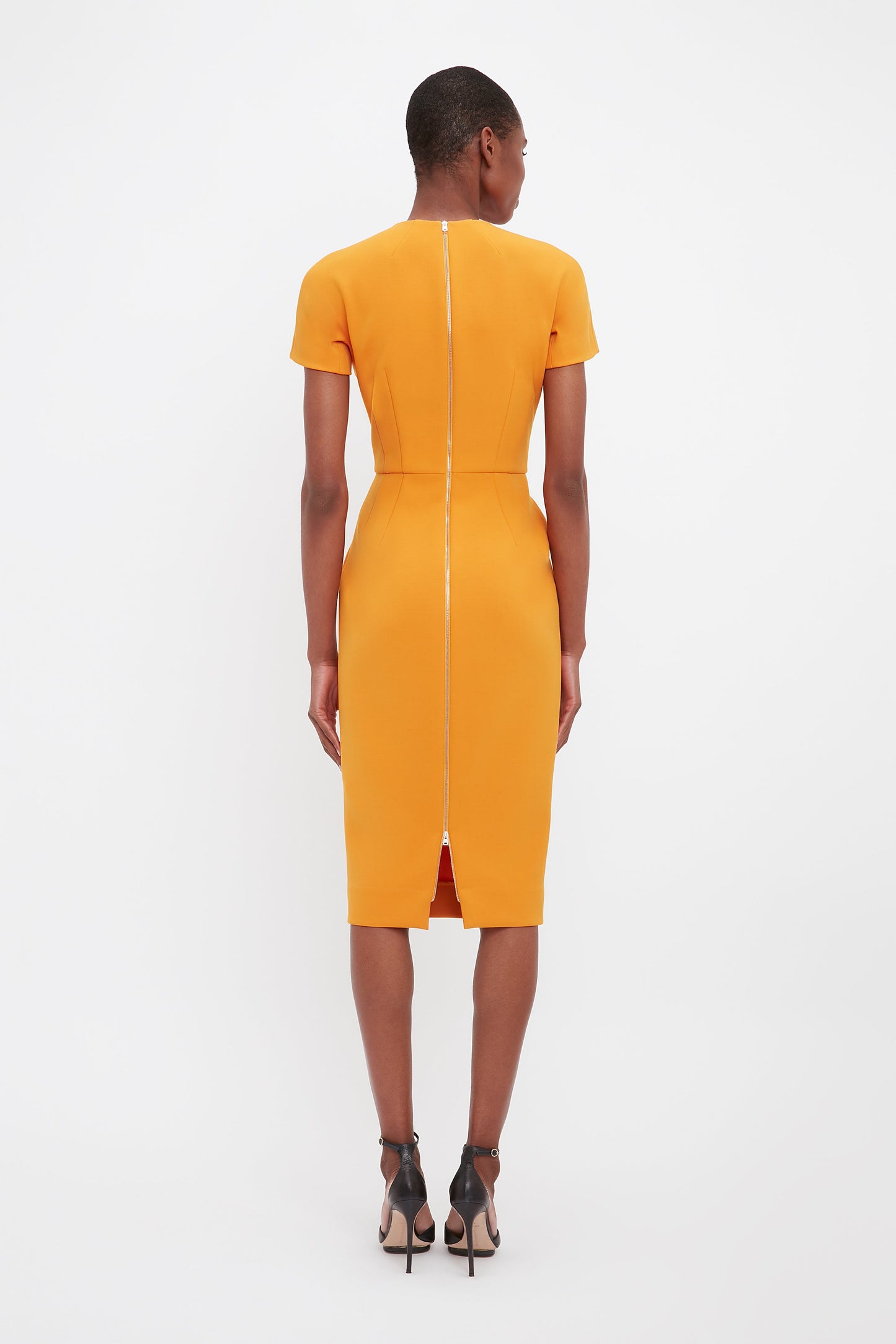 Fitted T-Shirt Dress In Mandarin
