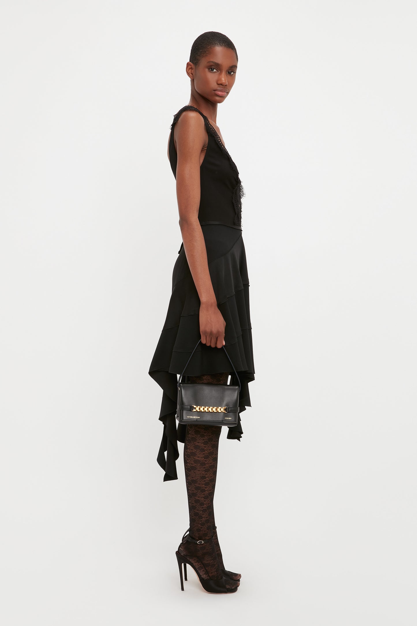 VB Monogram Lace Tights in Black