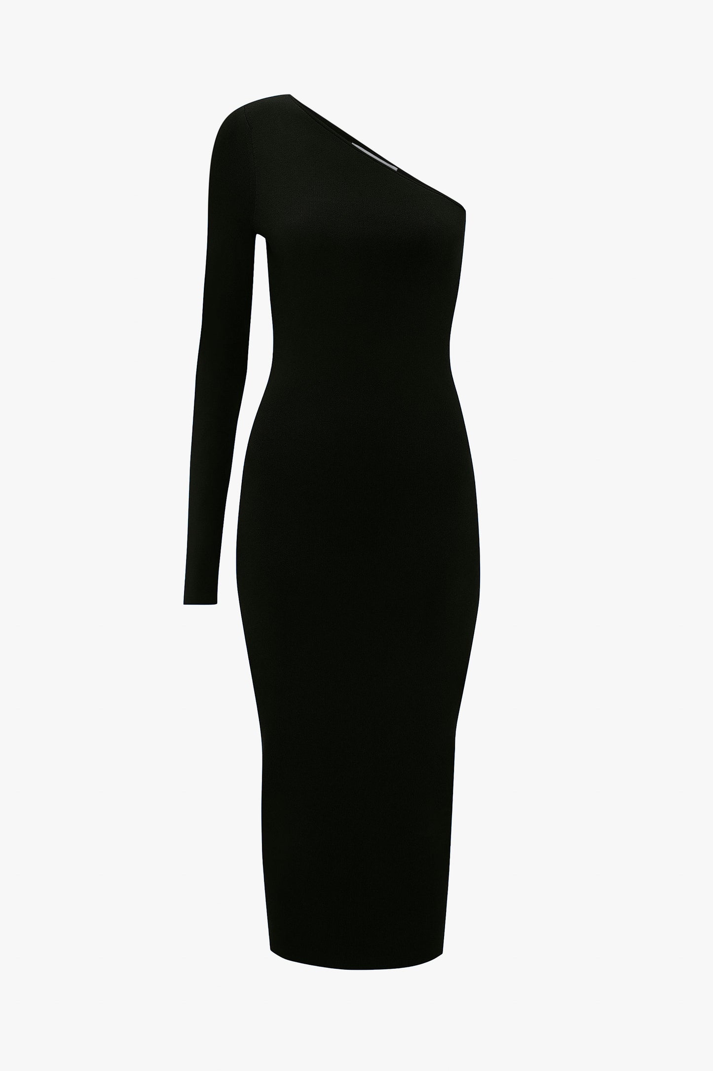 VB Body One Shoulder Midi Dress In Black