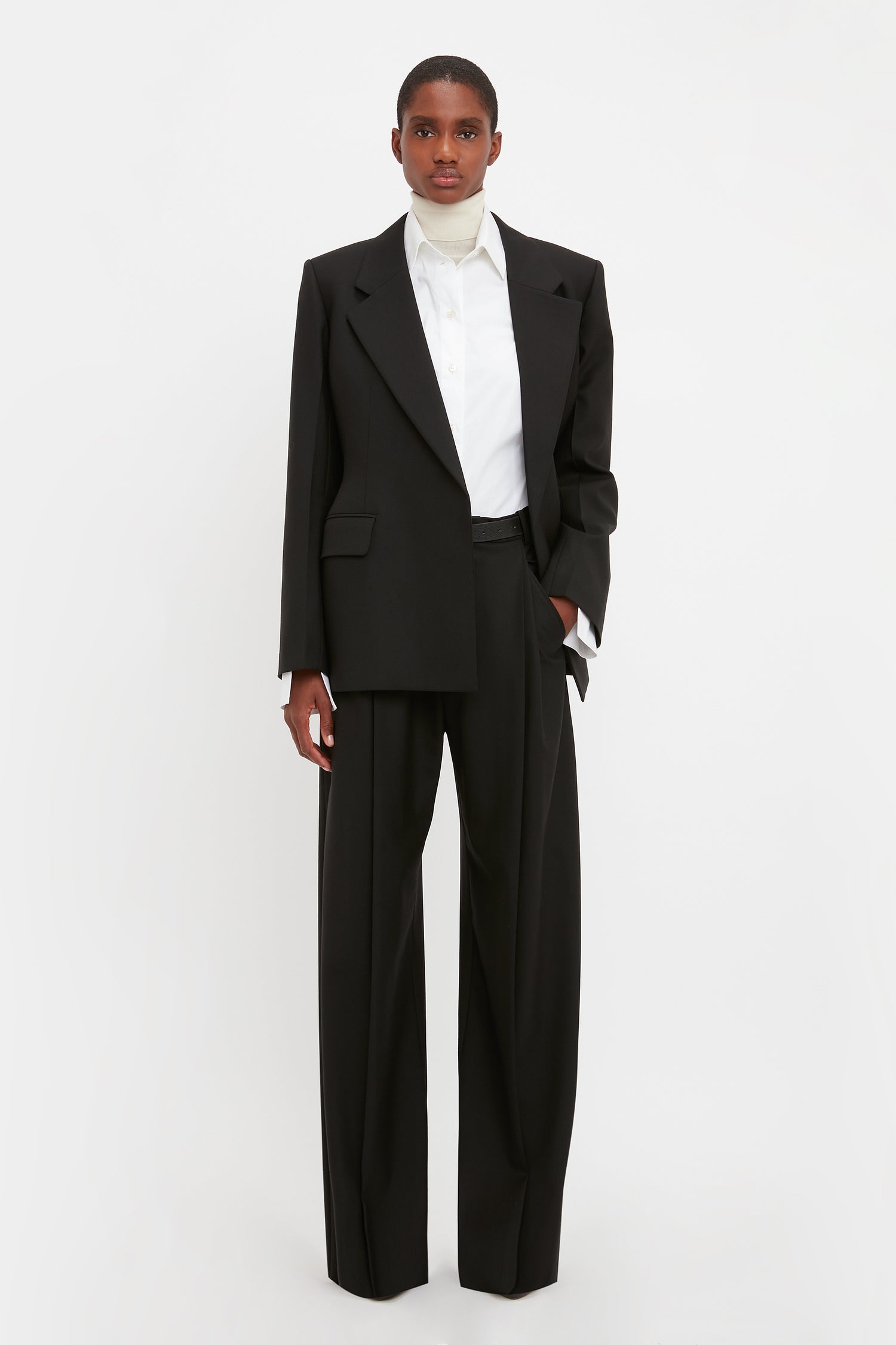 Waisted Fit Jacket In Black Victoria Beckham US