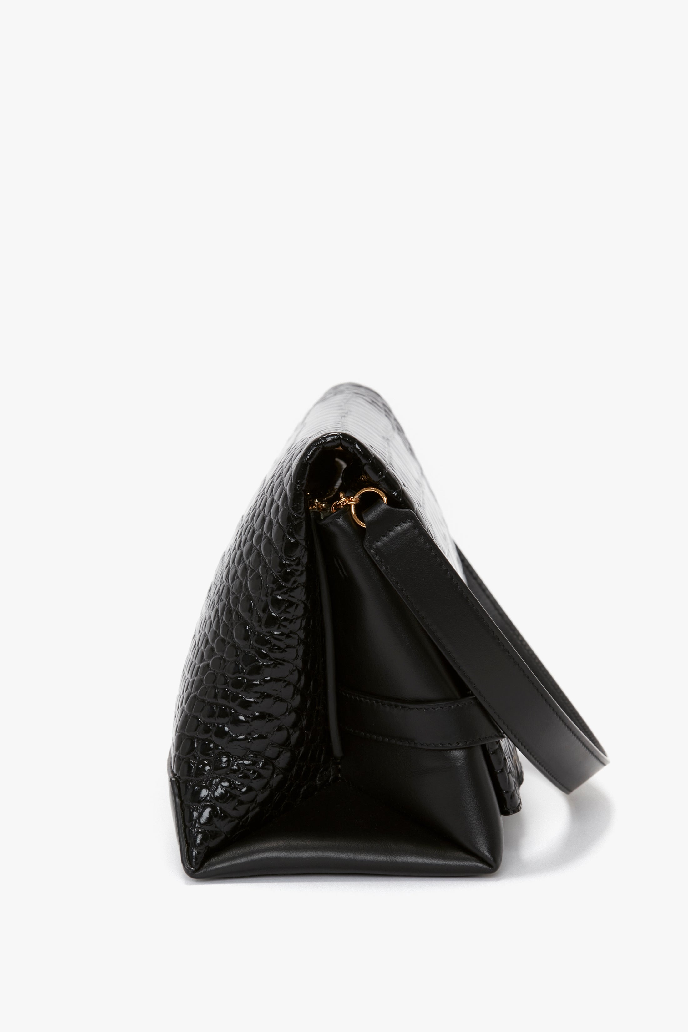 Black croc effect bag shop