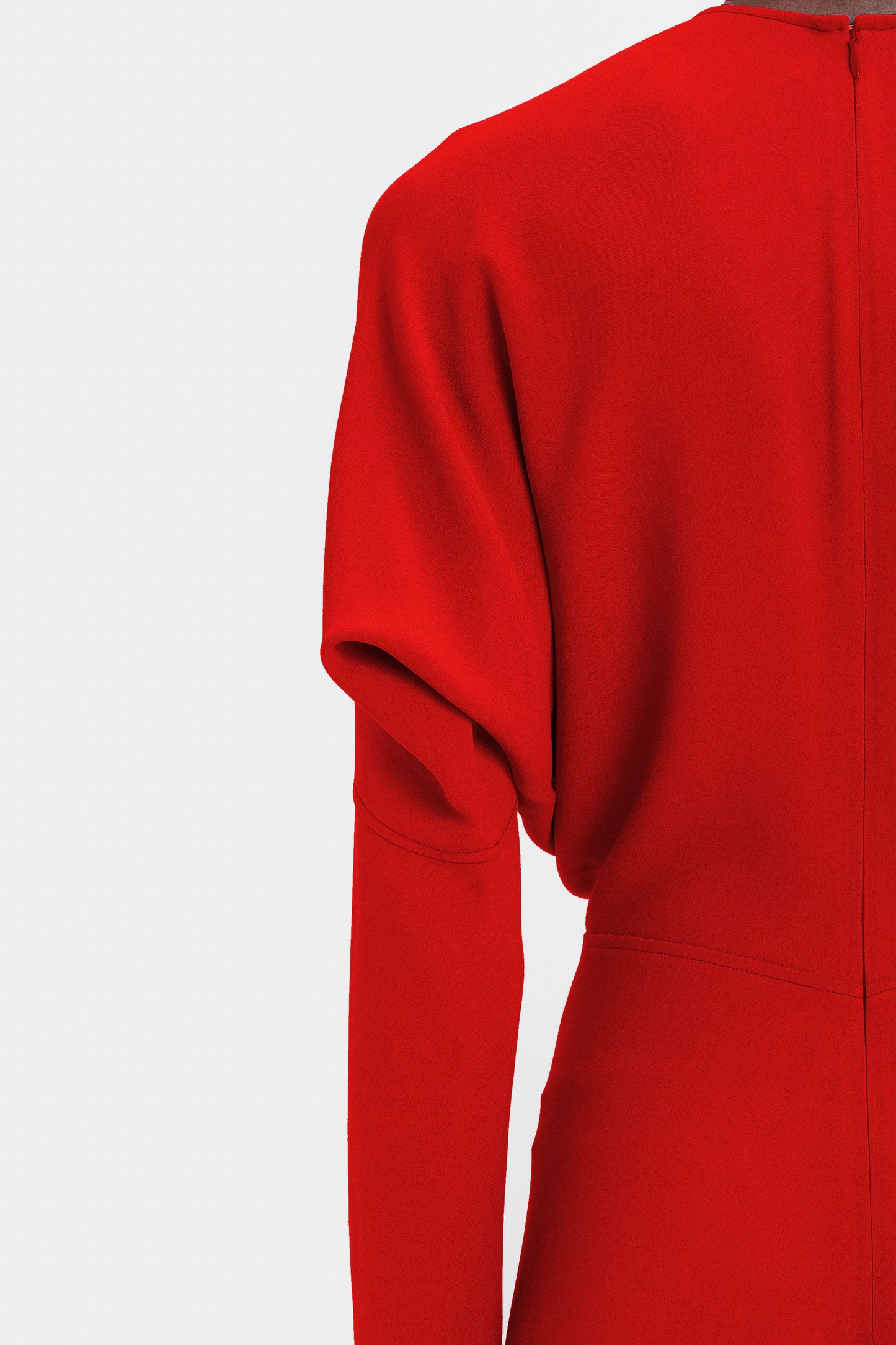 Dolman Midi Dress In Red