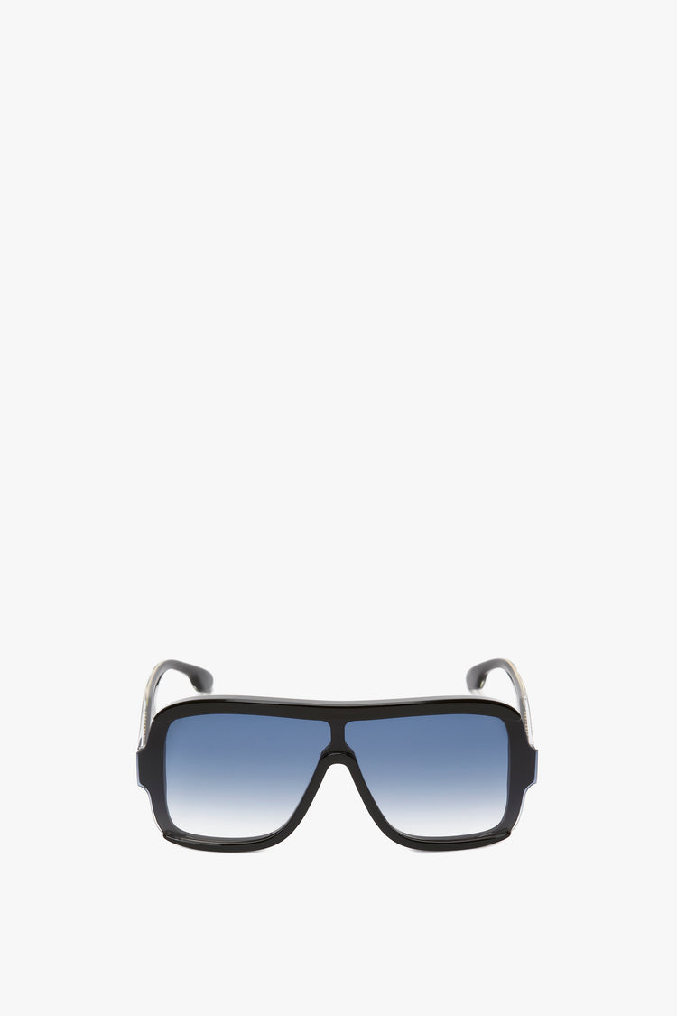 Layered Mask Sunglasses In Black Gradient