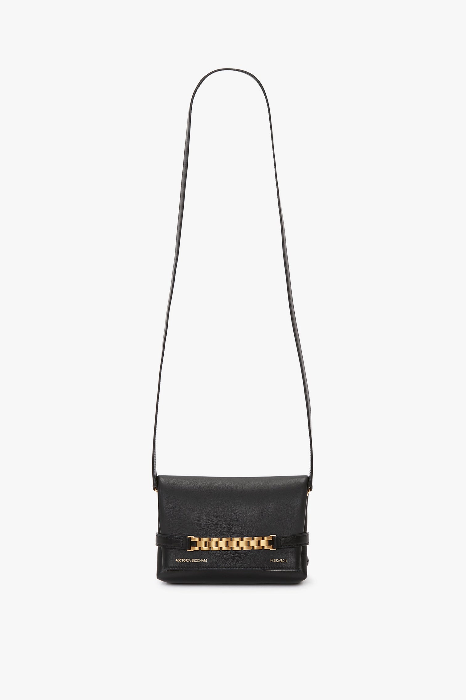 Mini Pouch With Long Strap In Black Leather – Victoria Beckham US