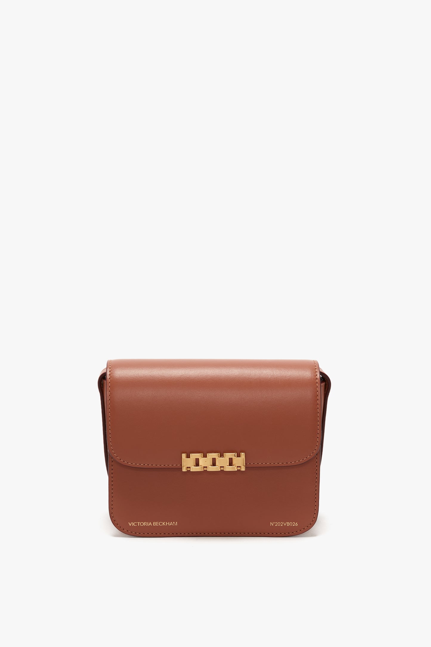 Mini Chain Shoulder Bag In Tan Leather