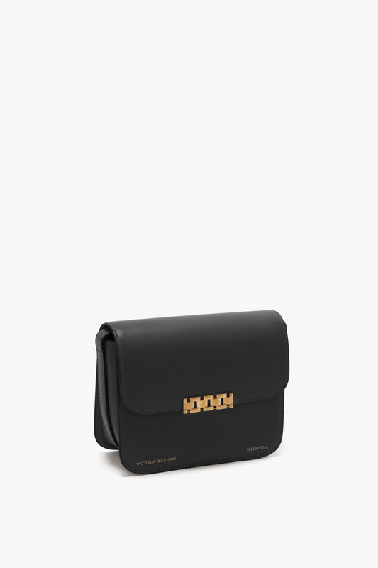Mini Chain Shoulder Bag In Black Leather