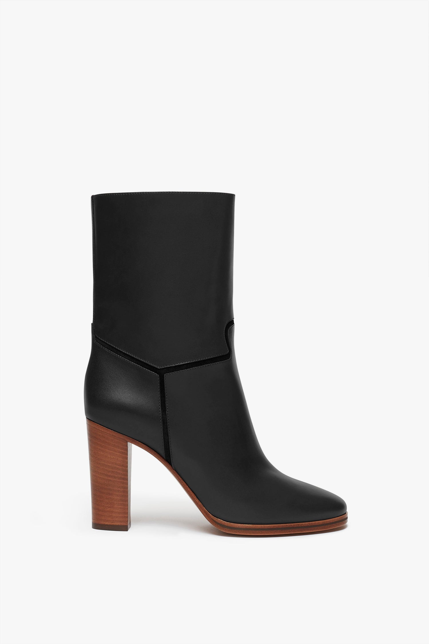 Wooden heel ankle boots best sale