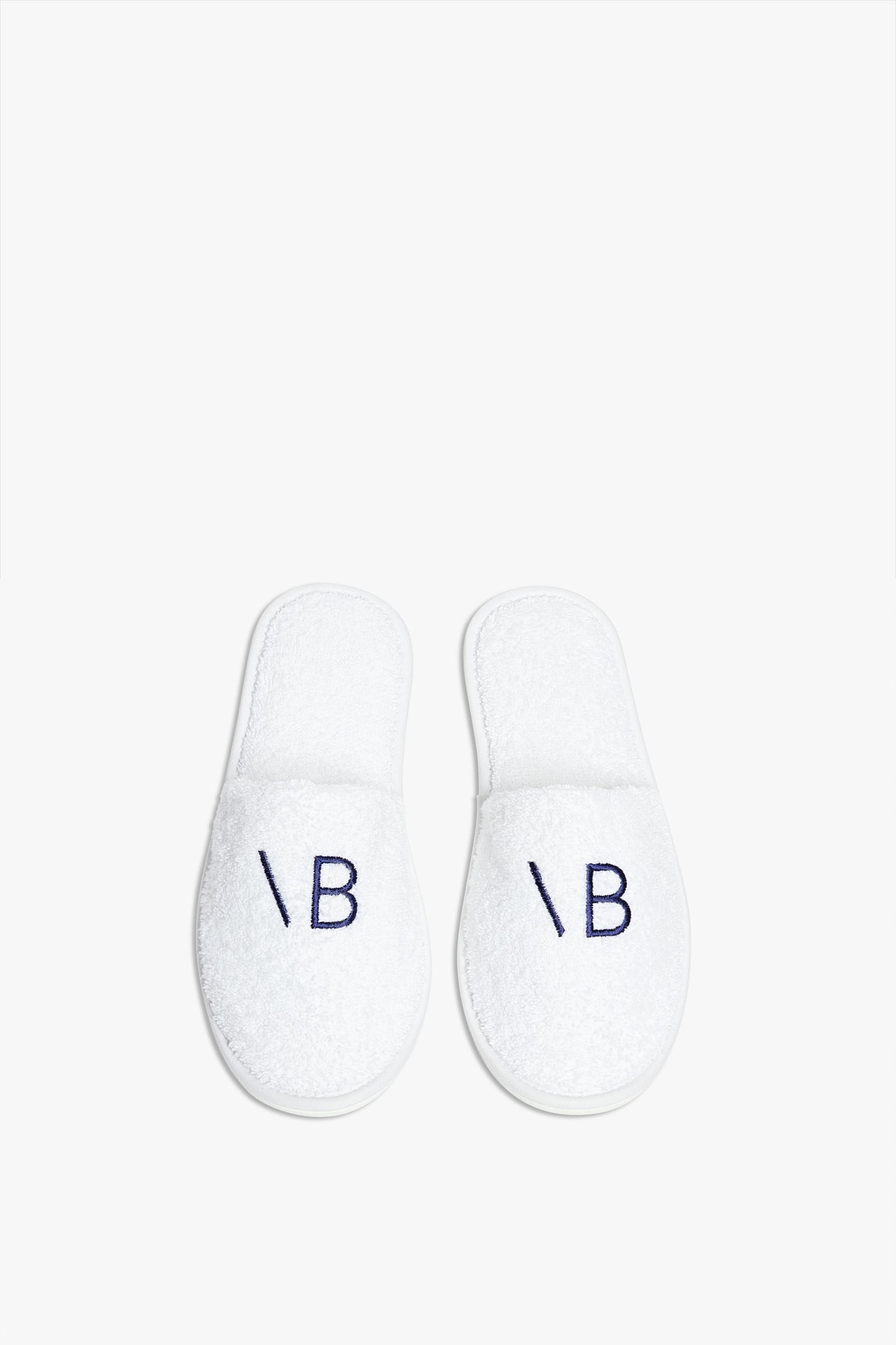 VB Embroidered Slippers In Navy-White